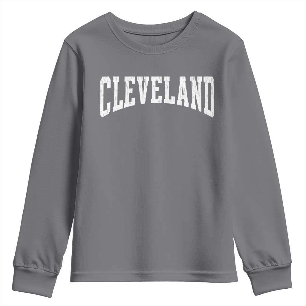Cleveland Ohio OH City Throwback Design Vintage Youth Sweatshirt TS11 Charcoal Print Your Wear