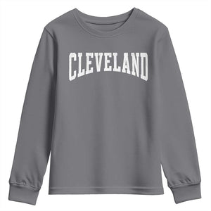 Cleveland Ohio OH City Throwback Design Vintage Youth Sweatshirt TS11 Charcoal Print Your Wear