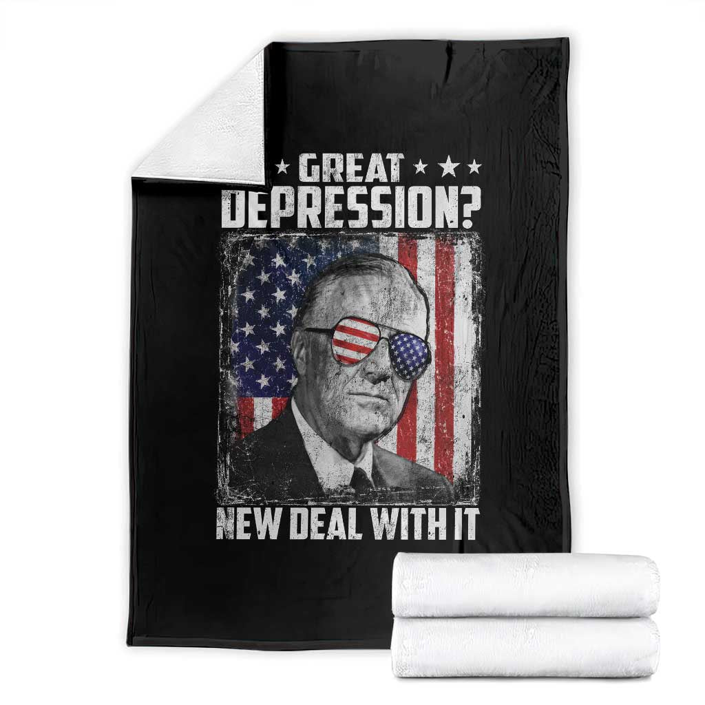 Franklin D Roosevelt Throw Blanket Great Depression New Deal With It TS11 Black Print Your Wear