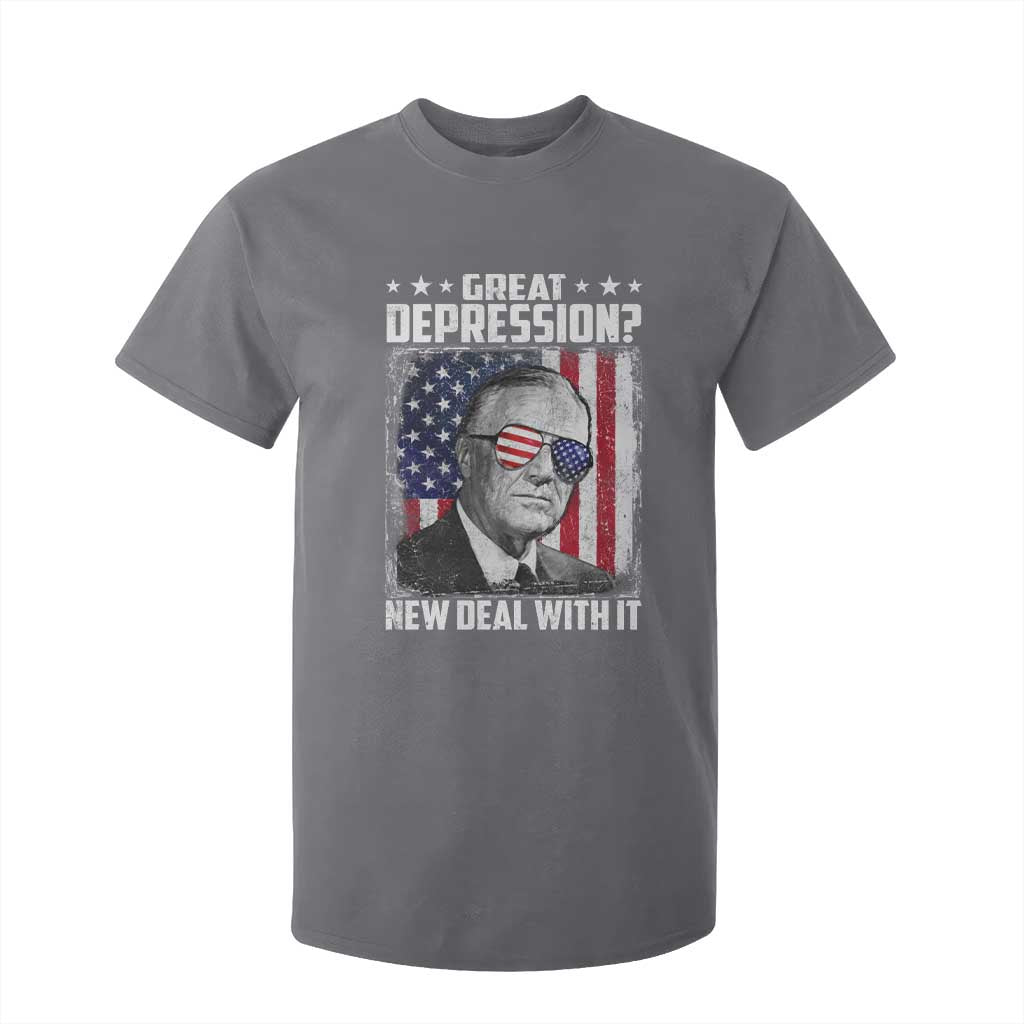 Franklin D Roosevelt T Shirt For Kid Great Depression New Deal With It TS11 Charcoal Print Your Wear