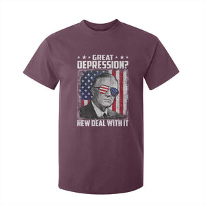 Franklin D Roosevelt T Shirt For Kid Great Depression New Deal With It TS11 Maroon Print Your Wear