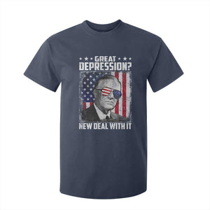 Franklin D Roosevelt T Shirt For Kid Great Depression New Deal With It TS11 Navy Print Your Wear