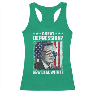 Franklin D Roosevelt Racerback Tank Top Great Depression New Deal With It TS11 Irish Green Print Your Wear