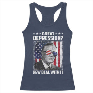 Franklin D Roosevelt Racerback Tank Top Great Depression New Deal With It TS11 Navy Print Your Wear