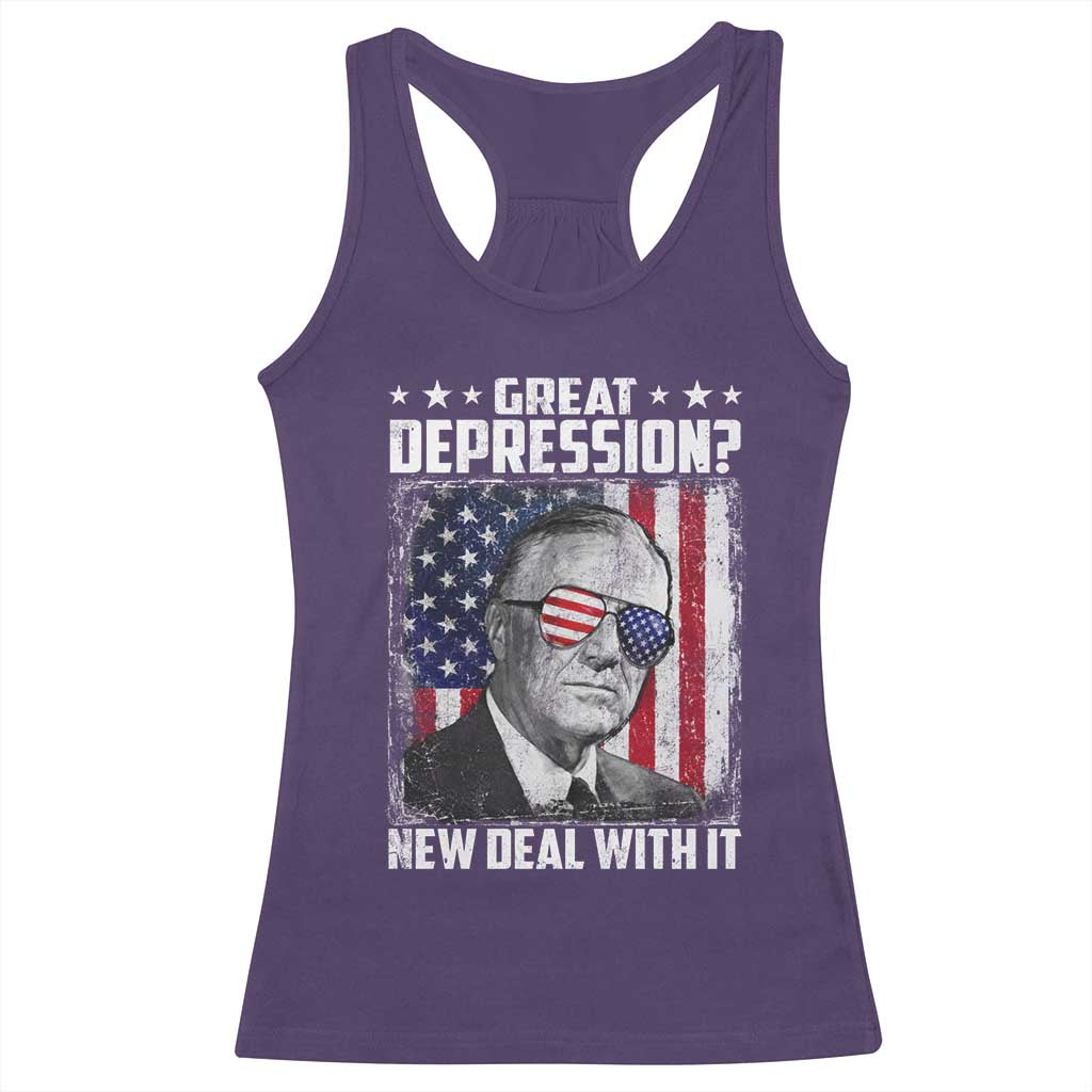 Franklin D Roosevelt Racerback Tank Top Great Depression New Deal With It TS11 Purple Print Your Wear