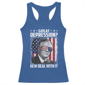 Franklin D Roosevelt Racerback Tank Top Great Depression New Deal With It TS11 Royal Blue Print Your Wear