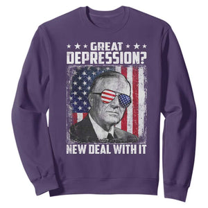 Franklin D Roosevelt Sweatshirt Great Depression New Deal With It TS11 Purple Print Your Wear