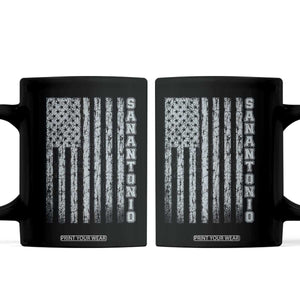 San Antonio Texas State Pride Vintage American Flag Coffee Mug TS11 Black Print Your Wear