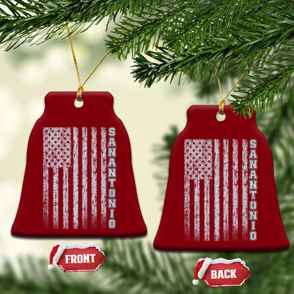 San Antonio Texas State Pride Vintage American Flag Ceramic Ornament TS11 Print Your Wear