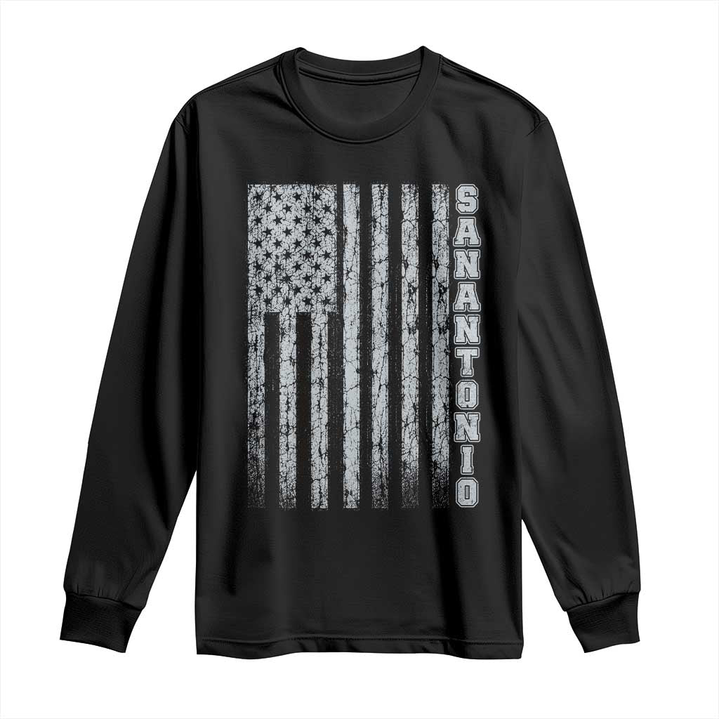 San Antonio Texas State Pride Vintage American Flag Long Sleeve Shirt TS11 Black Print Your Wear