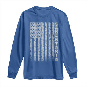 San Antonio Texas State Pride Vintage American Flag Long Sleeve Shirt TS11 Royal Blue Print Your Wear