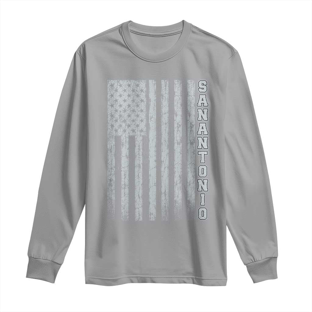 San Antonio Texas State Pride Vintage American Flag Long Sleeve Shirt TS11 Sport Gray Print Your Wear