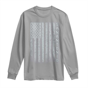 San Antonio Texas State Pride Vintage American Flag Long Sleeve Shirt TS11 Sport Gray Print Your Wear