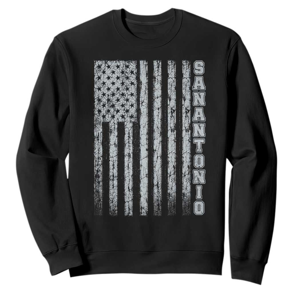 San Antonio Texas State Pride Vintage American Flag Sweatshirt TS11 Black Print Your Wear