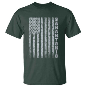 San Antonio Texas State Pride Vintage American Flag T Shirt TS11 Dark Forest Green Print Your Wear