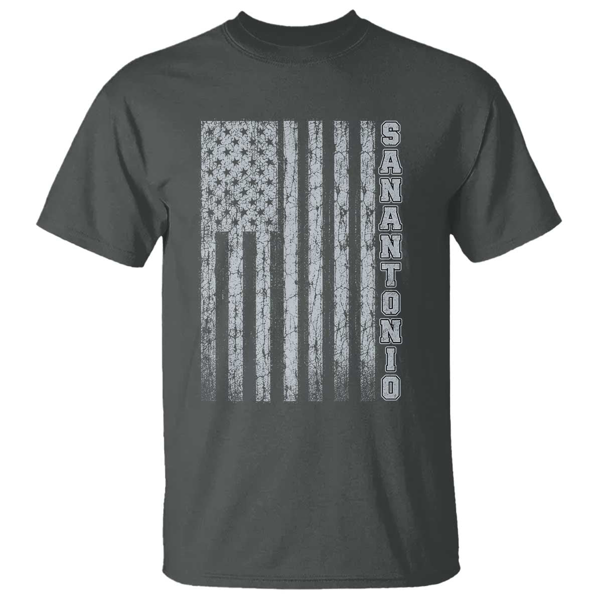 San Antonio Texas State Pride Vintage American Flag T Shirt TS11 Dark Heather Print Your Wear