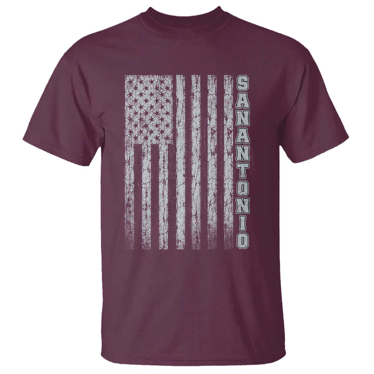San Antonio Texas State Pride Vintage American Flag T Shirt TS11 Maroon Print Your Wear