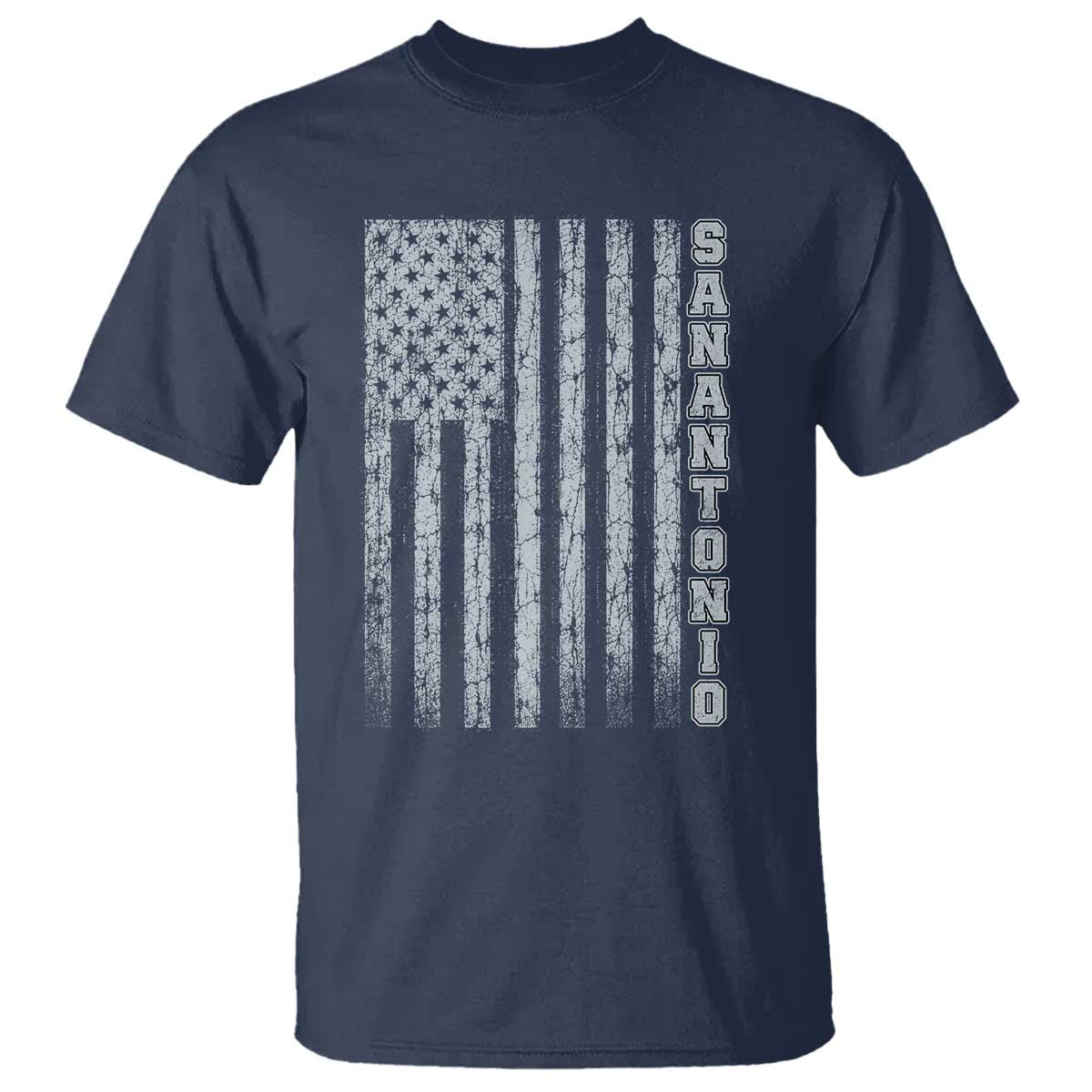 San Antonio Texas State Pride Vintage American Flag T Shirt TS11 Navy Print Your Wear