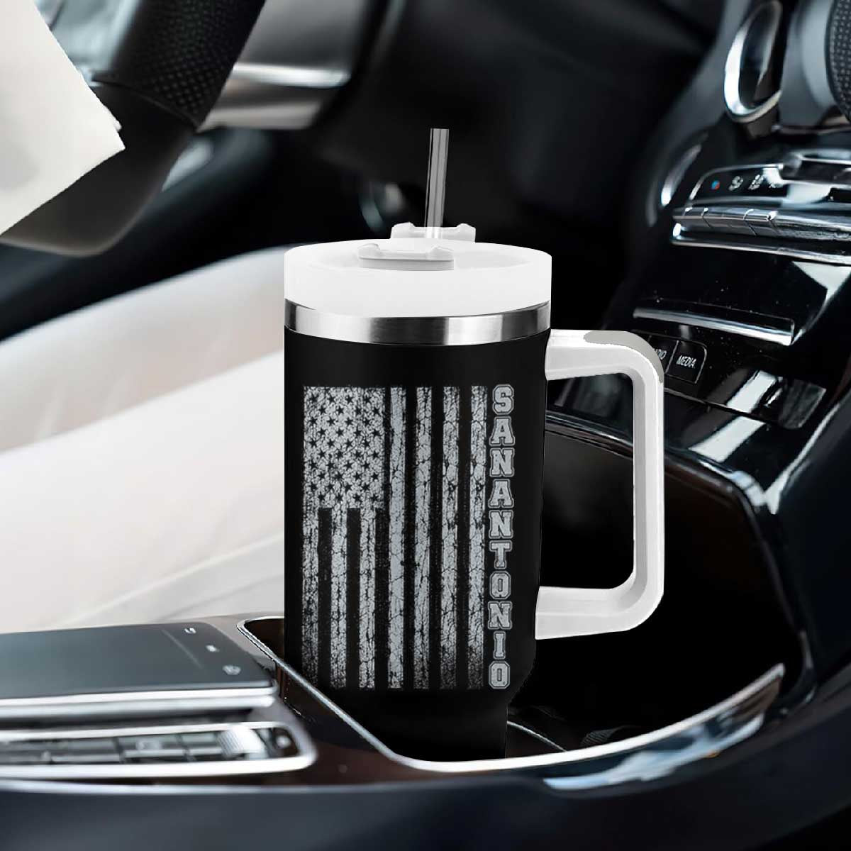 San Antonio Texas State Pride Vintage American Flag Tumbler With Handle TS11 Print Your Wear