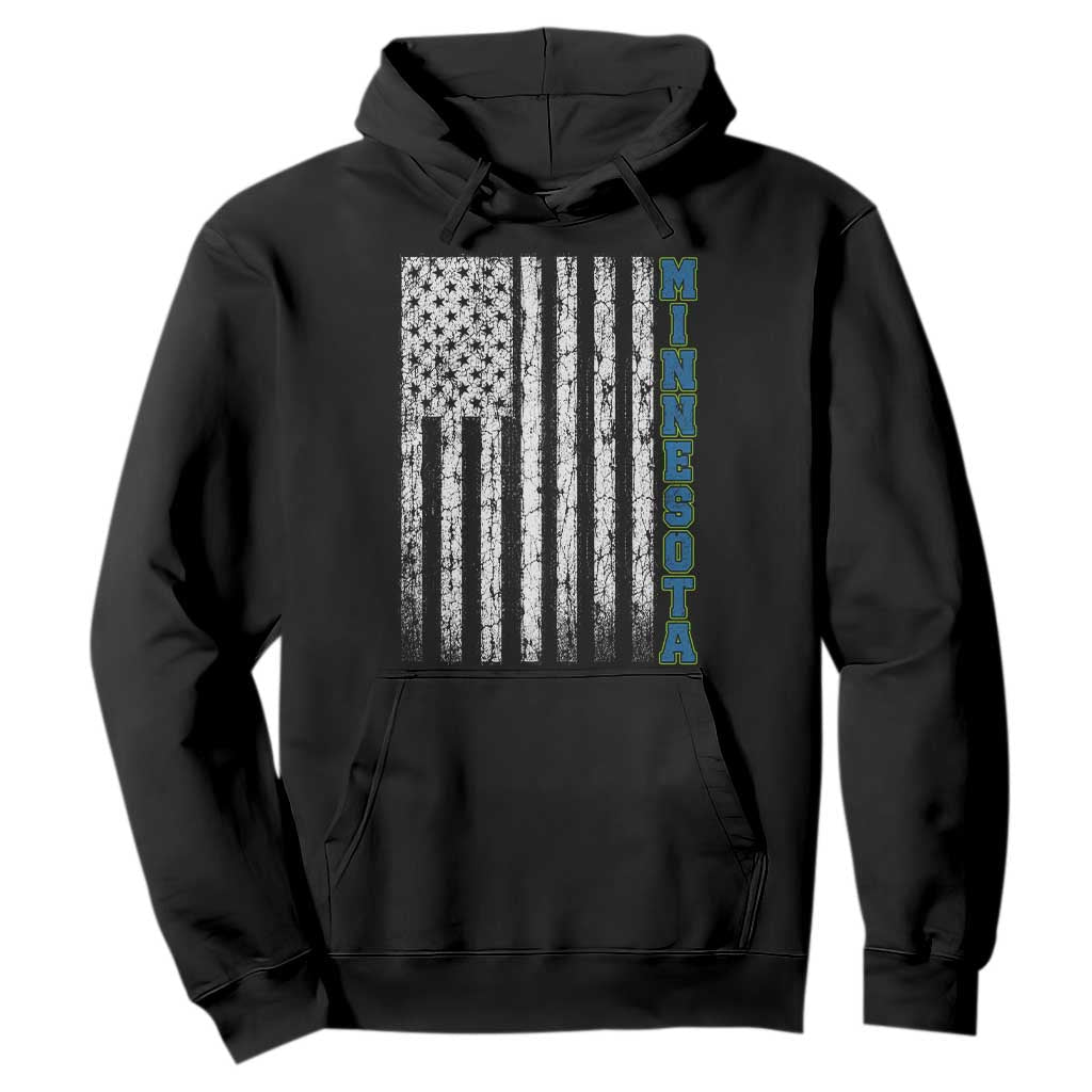 Minnesota MN State Pride Vintage American Flag Hoodie TS11 Black Print Your Wear