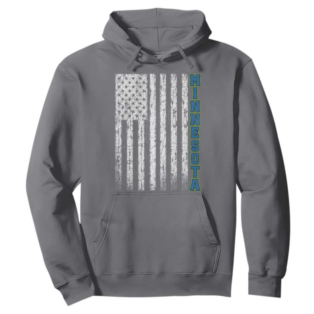 Minnesota MN State Pride Vintage American Flag Hoodie TS11 Charcoal Print Your Wear