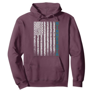 Minnesota MN State Pride Vintage American Flag Hoodie TS11 Maroon Print Your Wear