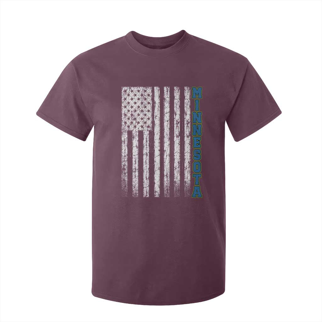 Minnesota MN State Pride Vintage American Flag T Shirt For Kid TS11 Maroon Print Your Wear