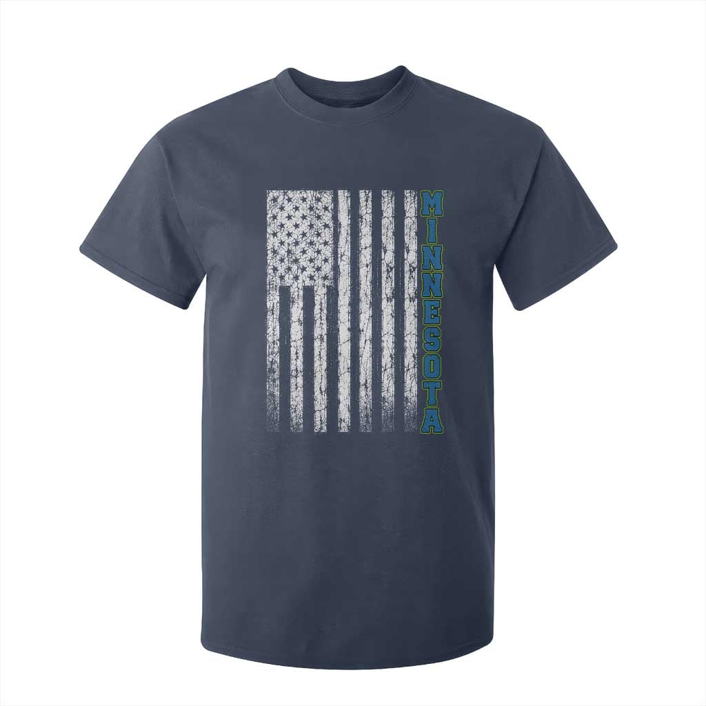 Minnesota MN State Pride Vintage American Flag T Shirt For Kid TS11 Navy Print Your Wear