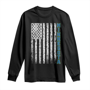 Minnesota MN State Pride Vintage American Flag Long Sleeve Shirt TS11 Black Print Your Wear