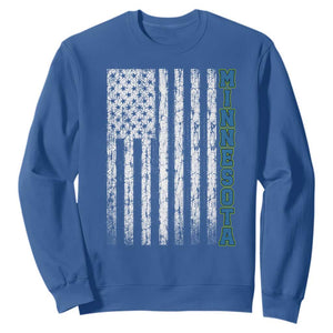 Minnesota MN State Pride Vintage American Flag Sweatshirt TS11 Royal Blue Print Your Wear