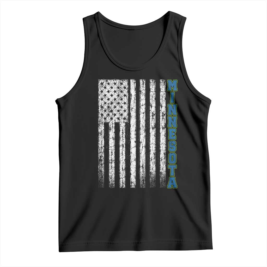Minnesota MN State Pride Vintage American Flag Tank Top TS11 Black Print Your Wear