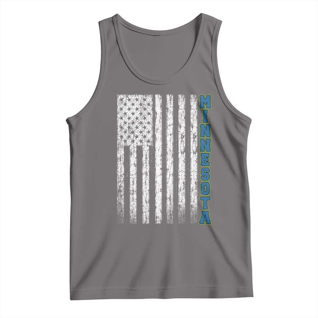 Minnesota MN State Pride Vintage American Flag Tank Top TS11 Deep Heather Print Your Wear