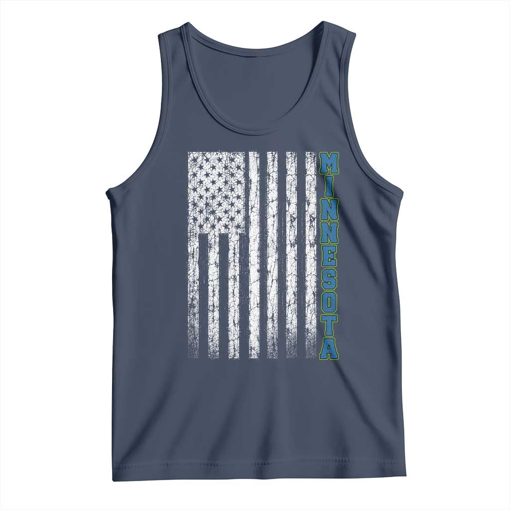 Minnesota MN State Pride Vintage American Flag Tank Top TS11 Navy Print Your Wear