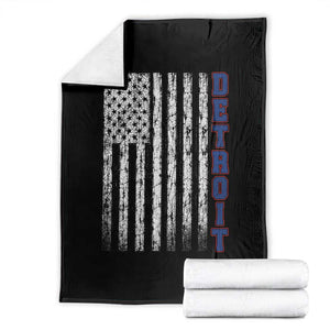 Detroit Michigan State Pride Vintage American Flag Throw Blanket TS11 Black Print Your Wear