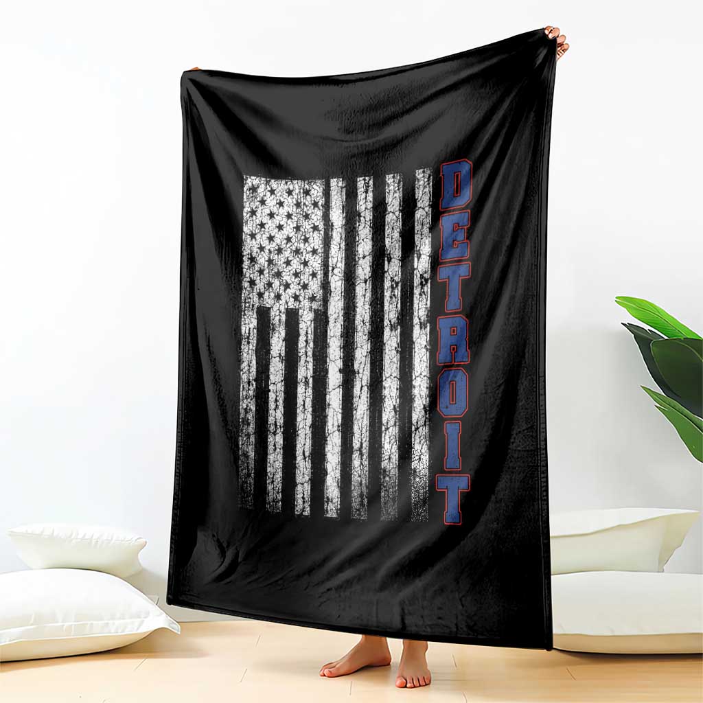 Detroit Michigan State Pride Vintage American Flag Throw Blanket TS11 Print Your Wear