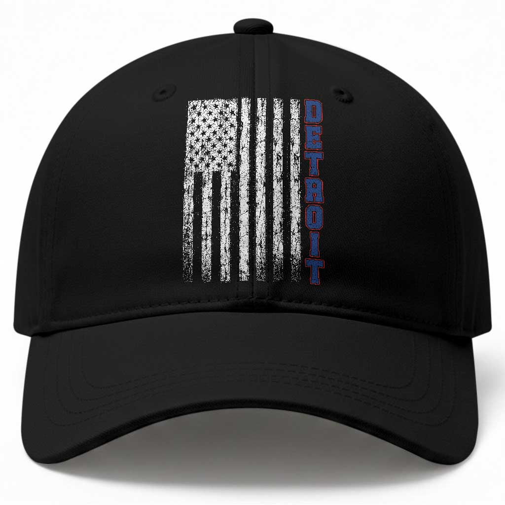 Detroit Michigan State Pride Vintage American Flag Baseball Cap TS11 Print Your Wear