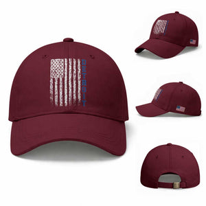 Detroit Michigan State Pride Vintage American Flag Baseball Cap TS11 Baseball Cap Universal Fit Maroon Print Your Wear