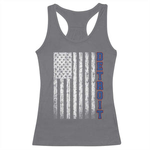 Detroit Michigan State Pride Vintage American Flag Racerback Tank Top TS11 Charcoal Print Your Wear