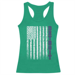 Detroit Michigan State Pride Vintage American Flag Racerback Tank Top TS11 Irish Green Print Your Wear