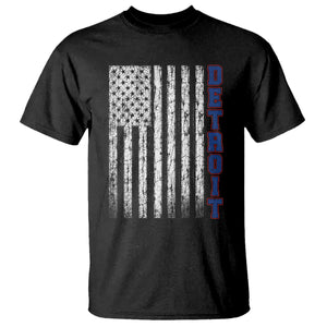 Detroit Michigan State Pride Vintage American Flag T Shirt TS11 Black Print Your Wear