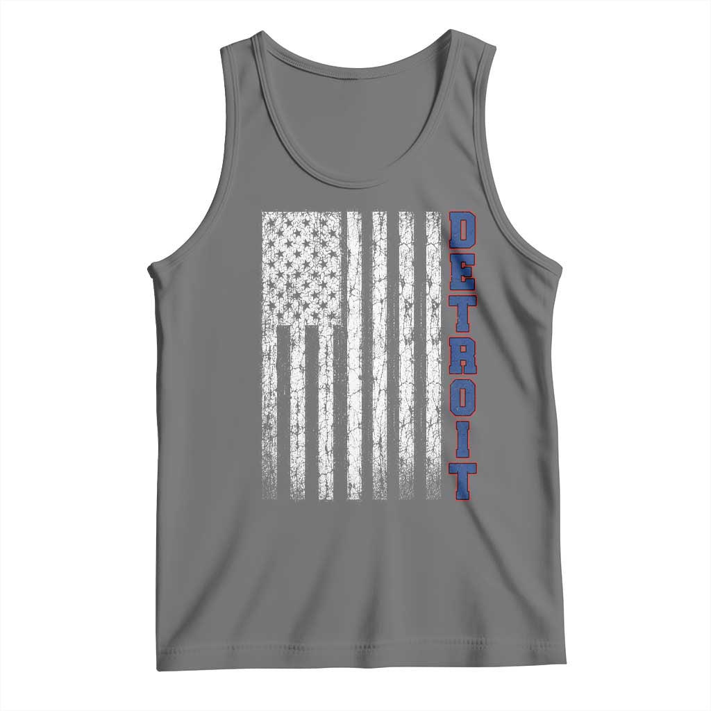 Detroit Michigan State Pride Vintage American Flag Tank Top TS11 Black Heather Print Your Wear