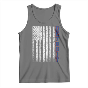 Detroit Michigan State Pride Vintage American Flag Tank Top TS11 Black Heather Print Your Wear