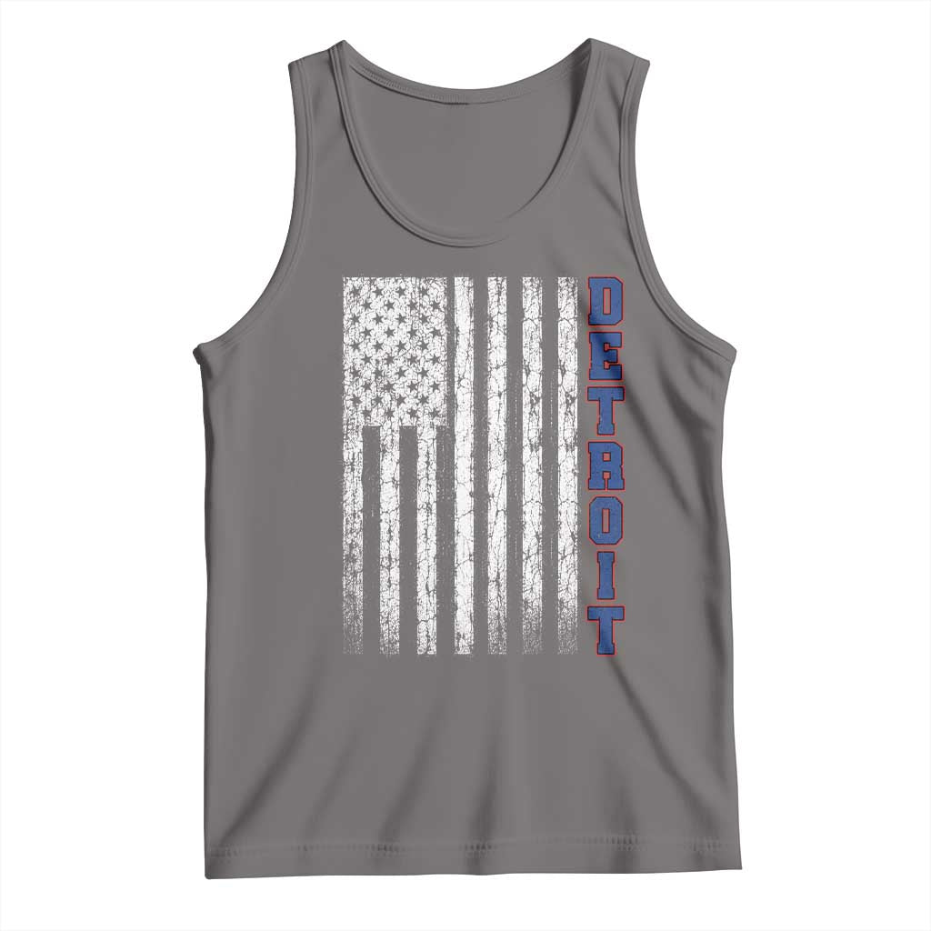 Detroit Michigan State Pride Vintage American Flag Tank Top TS11 Deep Heather Print Your Wear
