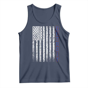 Detroit Michigan State Pride Vintage American Flag Tank Top TS11 Navy Print Your Wear