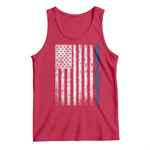Detroit Michigan State Pride Vintage American Flag Tank Top TS11 Red Print Your Wear