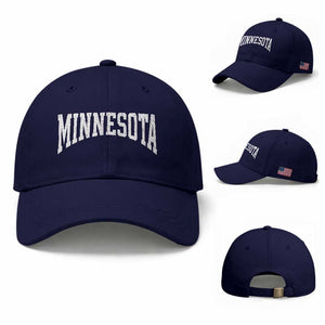 Minnesota MN State Throwback Design Vintage Baseball Cap TS11 Baseball Cap Universal Fit Dark Blue Print Your Wear