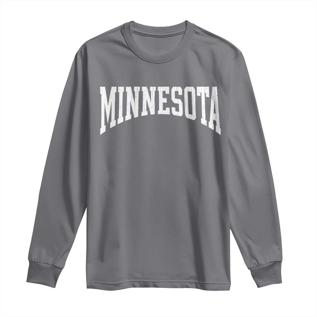 Minnesota MN State Throwback Design Vintage Long Sleeve Shirt TS11 Charcoal Print Your Wear