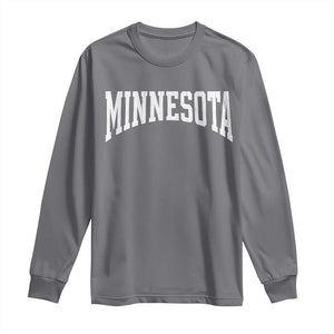 Minnesota MN State Throwback Design Vintage Long Sleeve Shirt TS11 Charcoal Print Your Wear