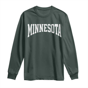 Minnesota MN State Throwback Design Vintage Long Sleeve Shirt TS11 Dark Forest Green Print Your Wear
