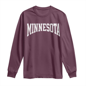 Minnesota MN State Throwback Design Vintage Long Sleeve Shirt TS11 Maroon Print Your Wear